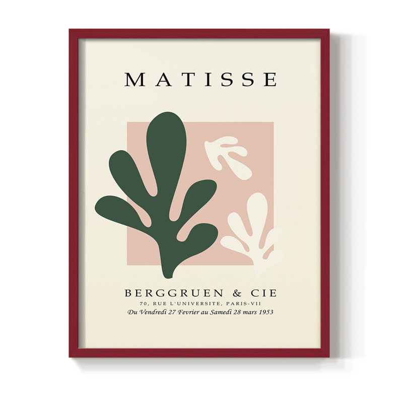 Matisse CDLxxviii, reproduction encadrée - bois massif, H 10 po x l 8 po, Rouge