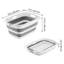 Dog Bathtub, Collapsible Dog Bath Tub, Pet Bathing Grooming Wash Shower Station, Portable Space-saving & Stable Support, Built-In Drainage Hole for Small Pet Puppy Doggie Cat Outdoor, Gray White