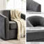 Fauteuil demi-tonneau pivotant Amiir avec ressorts ensachés intégrés-1823835399