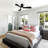 Ceiling Fan With Lights 42 Inch Flush Mount Ceiling Fan With Remote Control, ABS Blades Modern Outdoor Ceiling Fans For Bedroom/Farmhouse/Patio/Indoor, Quiet DC Motor