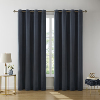 Pleze Velvet Semi Sheer Curtain Pair