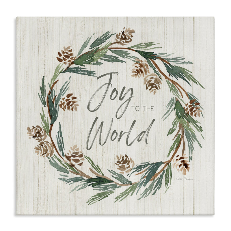 Joy, pomme de pin, art mural sur toile par Kristen Brockmon, H 36 po x l 36 po