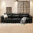 Black Genuine Leather Modular Sofa cushion couch