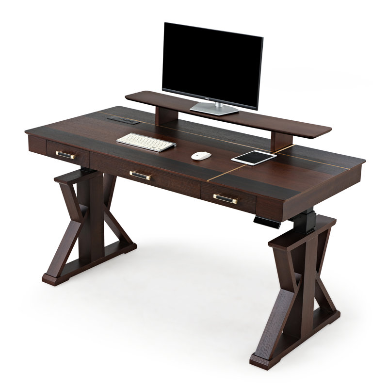 Bureau de direction rectangulaire réglable en hauteur l 63 po