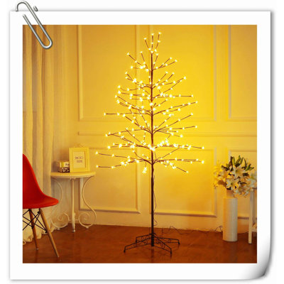 LED Cherry Blossom Tree Light 6FT 208L LED Christmas Tree Decorations Warm White Artificial Flower Decoration For Bedroom Indoor Outdoor