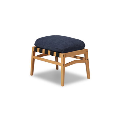 Mid Century Solid Wood Ottoman