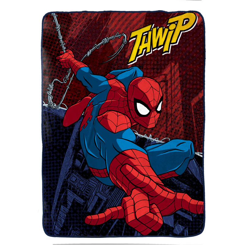 Marvel Spiderman Burst Plush Twin Blanket