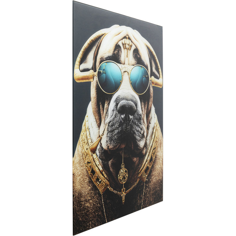 Fashion Dog Print on Glass