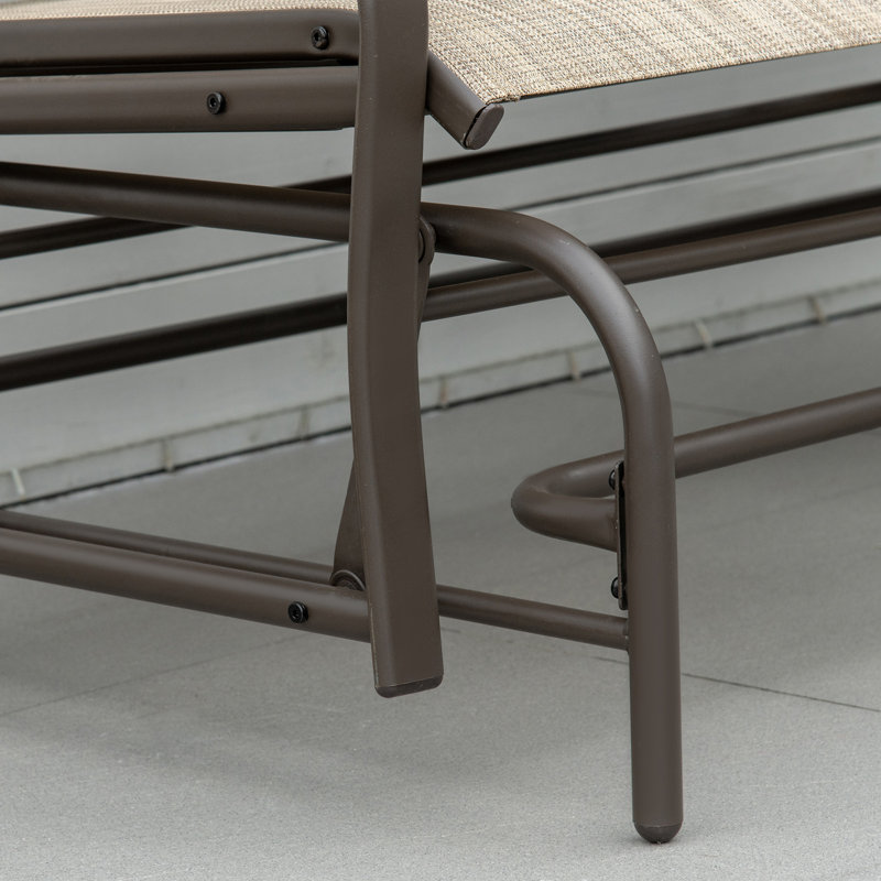 Banc oscillant moderne avec table centrale et causeuse de patio Modern, Brown