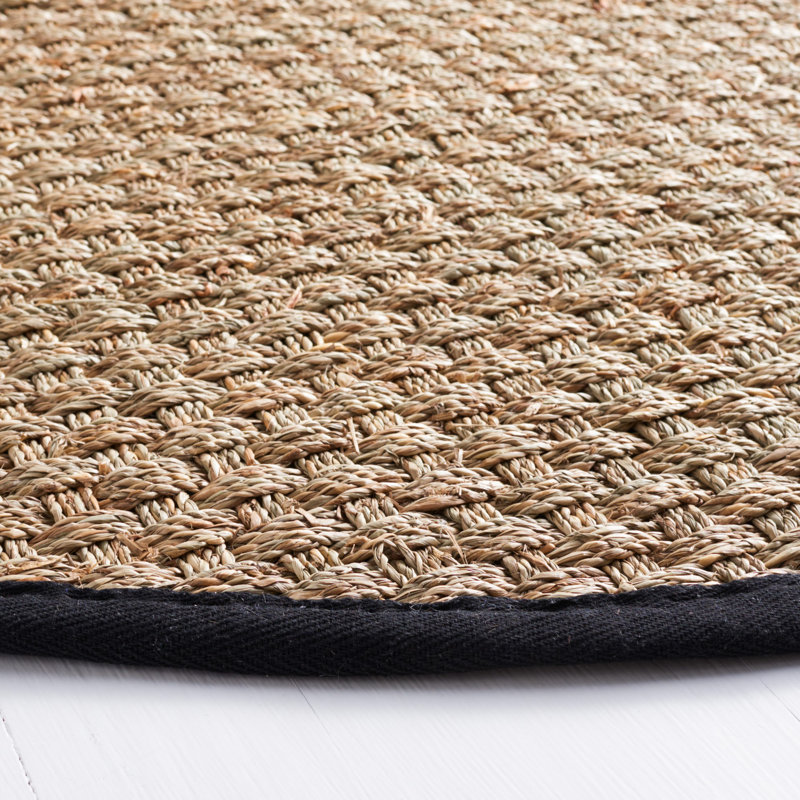 Auckland Natural/Black Area Rug, Square 1'6"