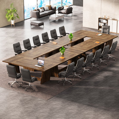 6FT All Wood Conference Table, Rectangular Seminar Meeting Table, Franceshi