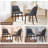 Modern Fabric Upholstered Dining Chair, Solid Wood Legs, Curved Back for Kitchen & Breakfast Nook-839576309