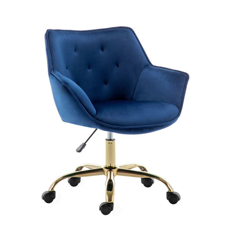 Velvet Office Chair, Blue