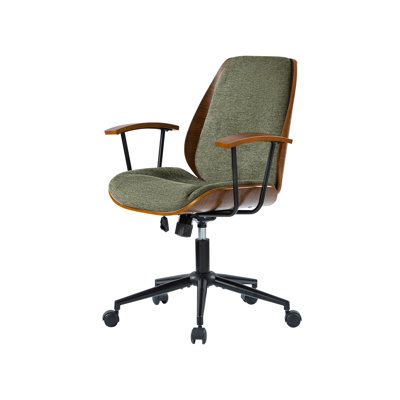 Luis 62.8cm W Modern Polyester Swivel Office Chair