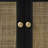 Anaye Wood Handmade 2 Drawers and 2 Door Black Cabinet with Rattan Front