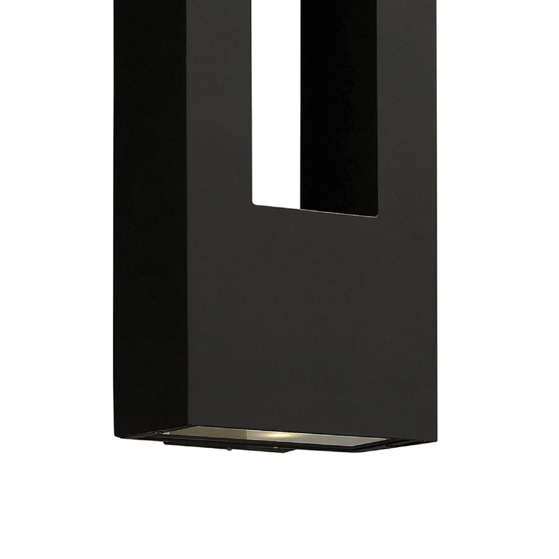 Atlantis Frosted Glass Outdoor Flush Mount, Satin Black, 24" H x 9" W x 4" D