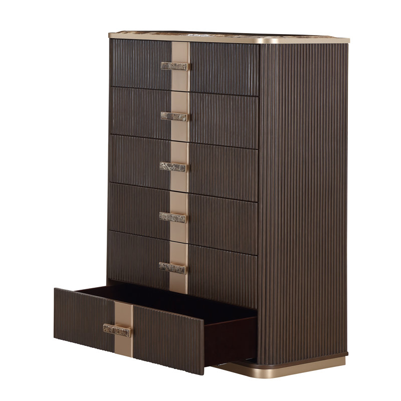 West Kensington Highboy Chest, Brown