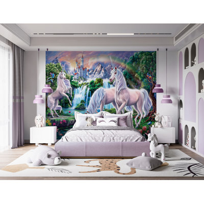 6 Piece Unicorn Paradise 3m x 2.4m Wall Mural