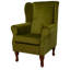 Green Velvet Wingback Armchair