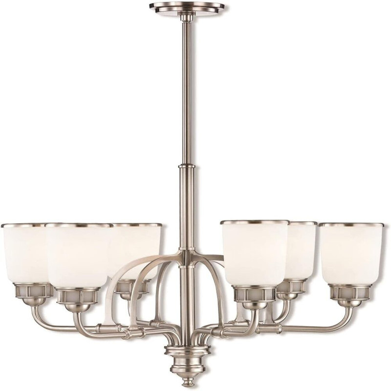 Lustre classique à 6 lumières avec accents de cristal Irelyn