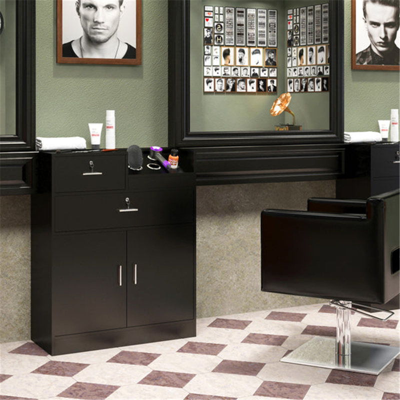 Armoire de rangement autoportante noire