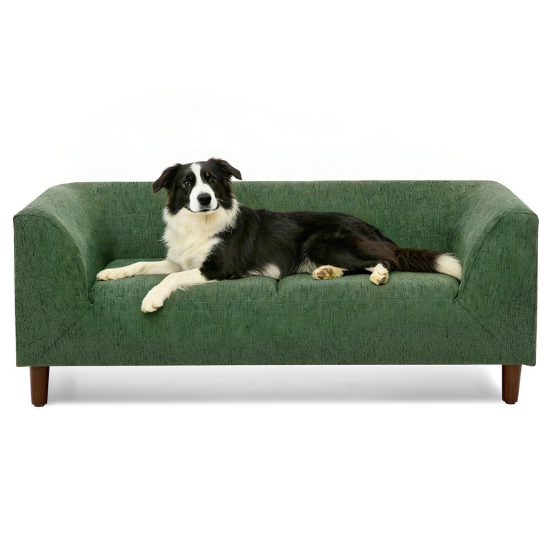 Pet Sofa With Backrest And Armrests, Modern Rectangular Pet Sofa Suitable For Small And Medium Dogs, Soft Cushion Comfortable Dog Sofa