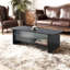 Table basse 47 po avec porte coulissante en verre