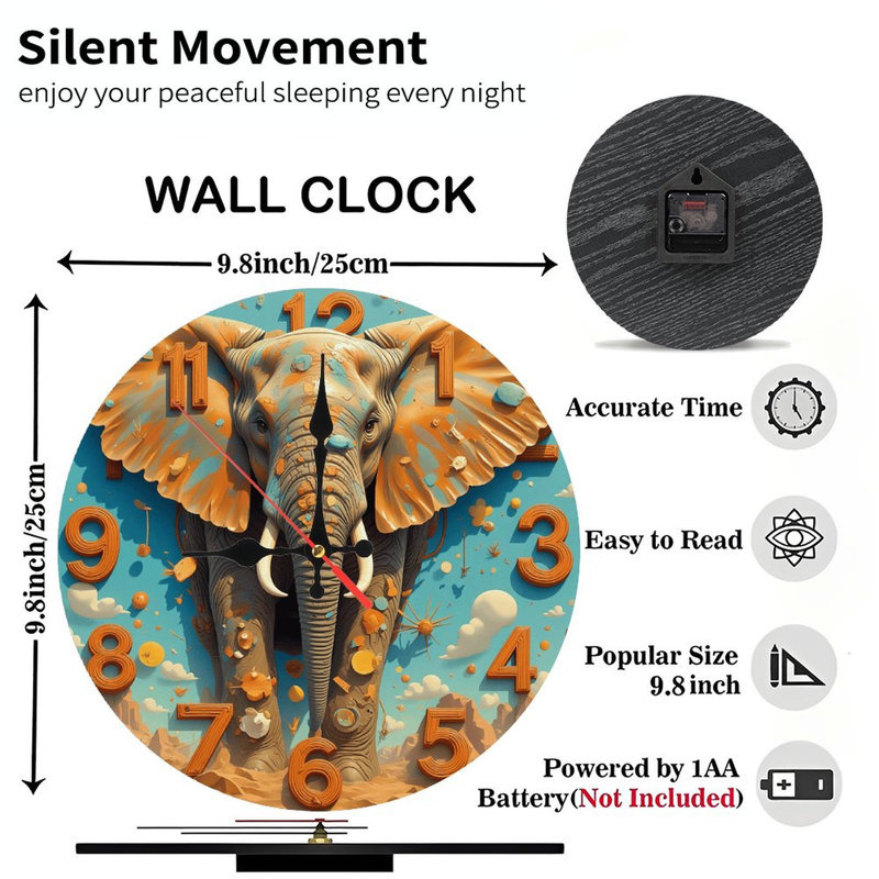 Artistic Elephant Clock
