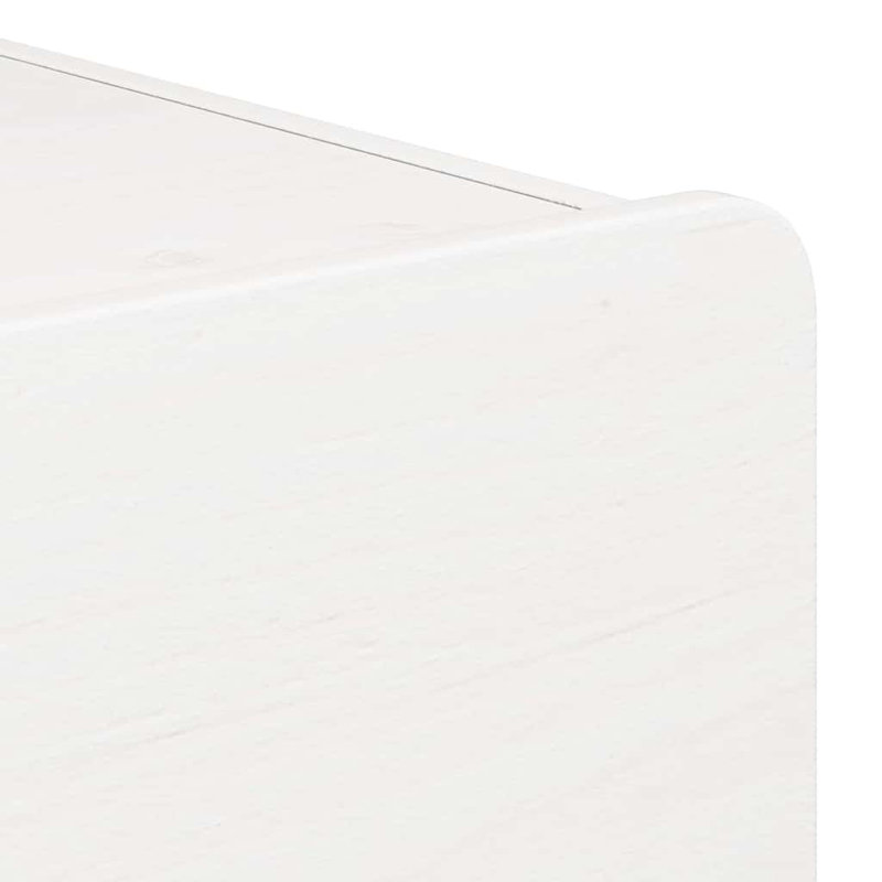 Bedside Table Wax 39 X 34 X 33 Cm Solid Pinewood, White