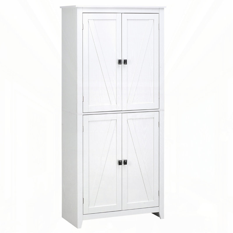 72" Freestanding 4-Door Kitchen Pantry