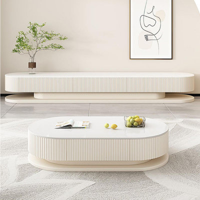 Table basse ovale style français French Rock