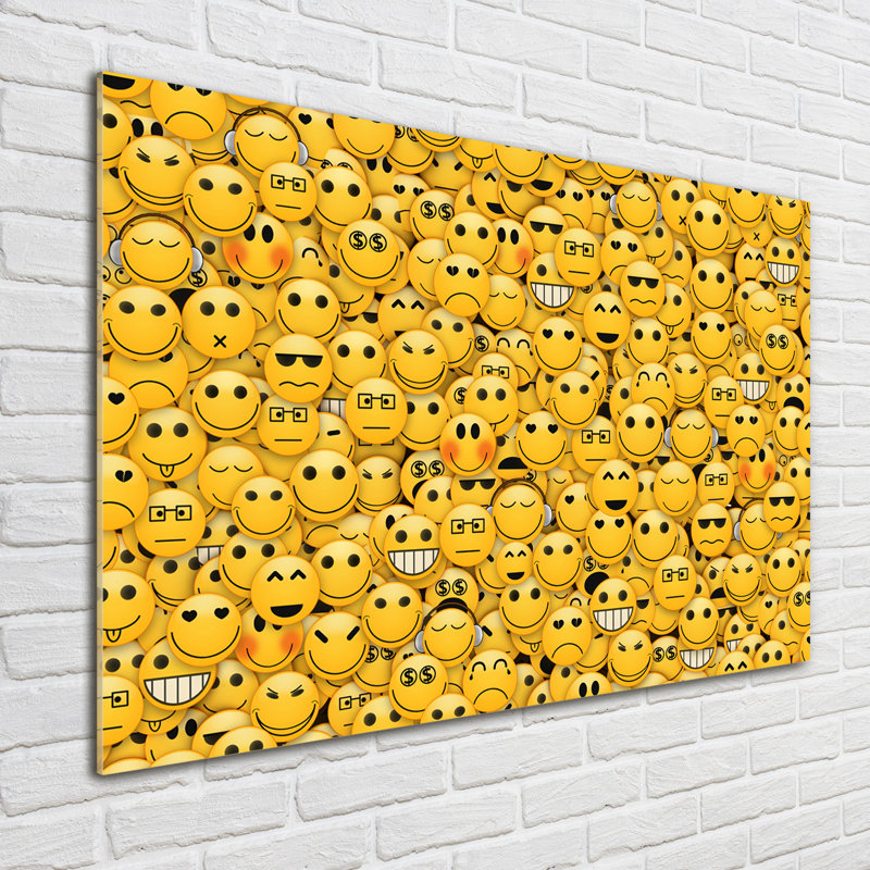 Emoticons - No Frame Print on Glass