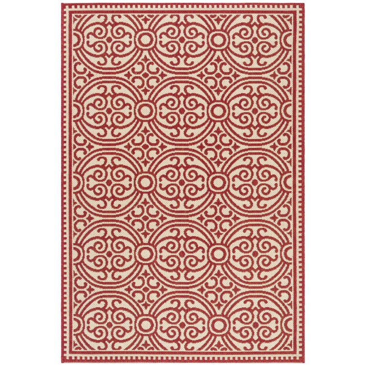 Gilmore Geometric Hand Hooked Indoor / Outdoor Area Rug