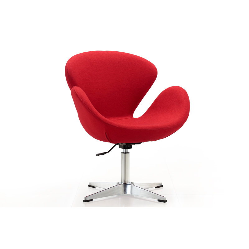 Bason Upholstered Swivel Accent Chair, Red