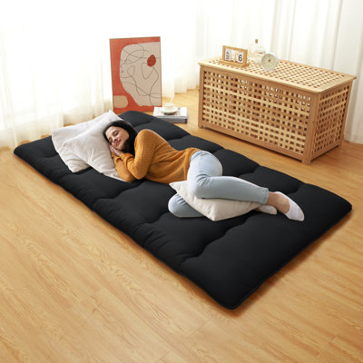 Portable Japanese Futon Mattress, Floor Lounger Bed, Tatami Mat Sleeping Pad for Camping, Guest Room