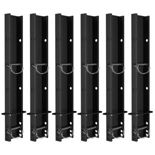 Adjustable Trailer Stake Sides - Heavy-Duty Steel Load Guard Rails with Anti-Loss Cord, Fits Flatbed Trailers and Trucks (6-Pack, 30-Inch)