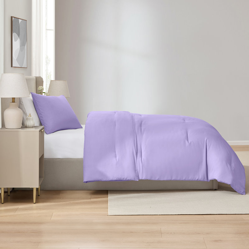  soft microfiber 2 piece comforter set with pillow sham, Twin XL Comforter + 1 Standard Sham, Lavender