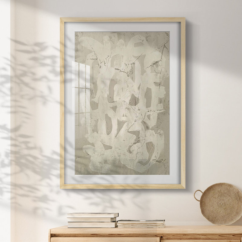 Impasto Artifact II - impression encadrée, H 28,5 po x l 20,5 po, Naturel