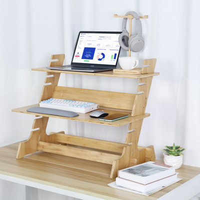 Kamarli 66Cm W Height Adjustable Rectangular Standing Desk Converter
