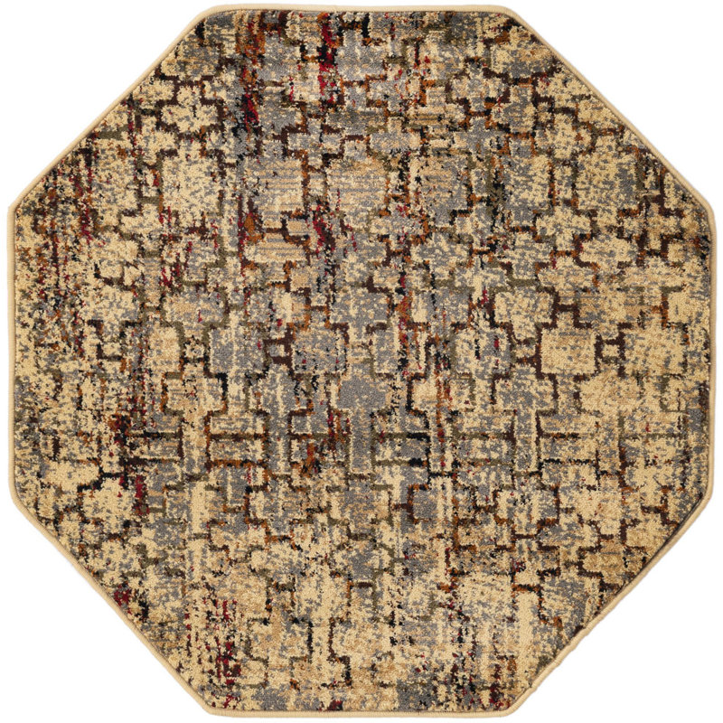 Geometric Indoor Rug, Octagon 3'3"