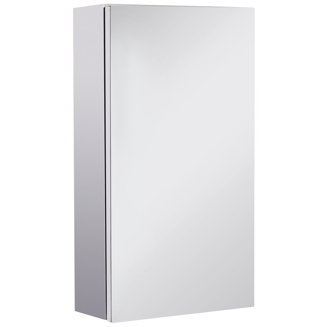 Claunch 140mm W 550mm H Wall Mounted Required Frameless Medicine Cabinet with Mirror and Fixed Shelf