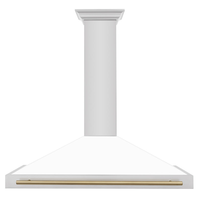 48" 400 CFM Ducted Wall Mount Range Hood, Matte Black/Champagne Bronze