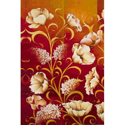 Divisions de fleurs blanches - peinture sur toile tendue