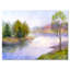 Un seul arbre sur la berge de la rivière - Peinture sur toile-59842159-59842148