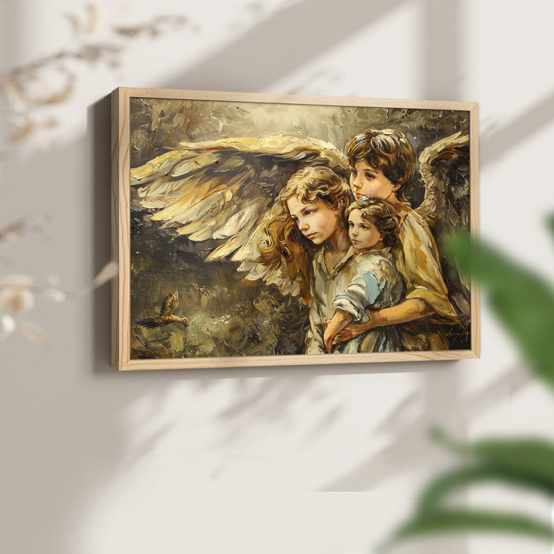 Angels From Above-XCV - Impression encadrée - Restickable, H 16 po x l 20 po, Encadré naturel