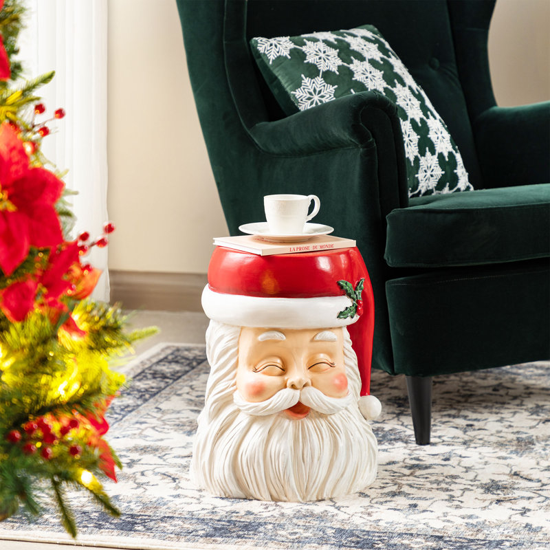 Tabouret de père Noël ou table d'appoint H 16 "H Christmas