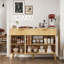 Armoire de cuisine avec tiroirs et portes, buffet moderne cannelé avec tablettes réglables pour le salon