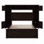 Lit en bois avec armoire, tablette et prises tout-en-un-514577486