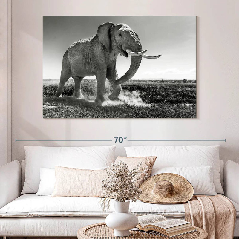 Éléphant de prairie Brampt, H 34 po x l 51 po