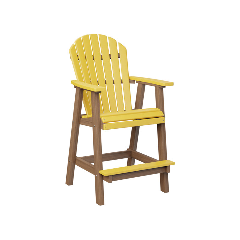 Chaise de bar berlinoise Berlin, Antique Mahogany, Sunburst Yellow